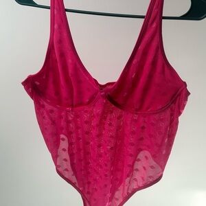 Elegant Pink Victoria secret mesh Bodysuit, sleepwear XXL